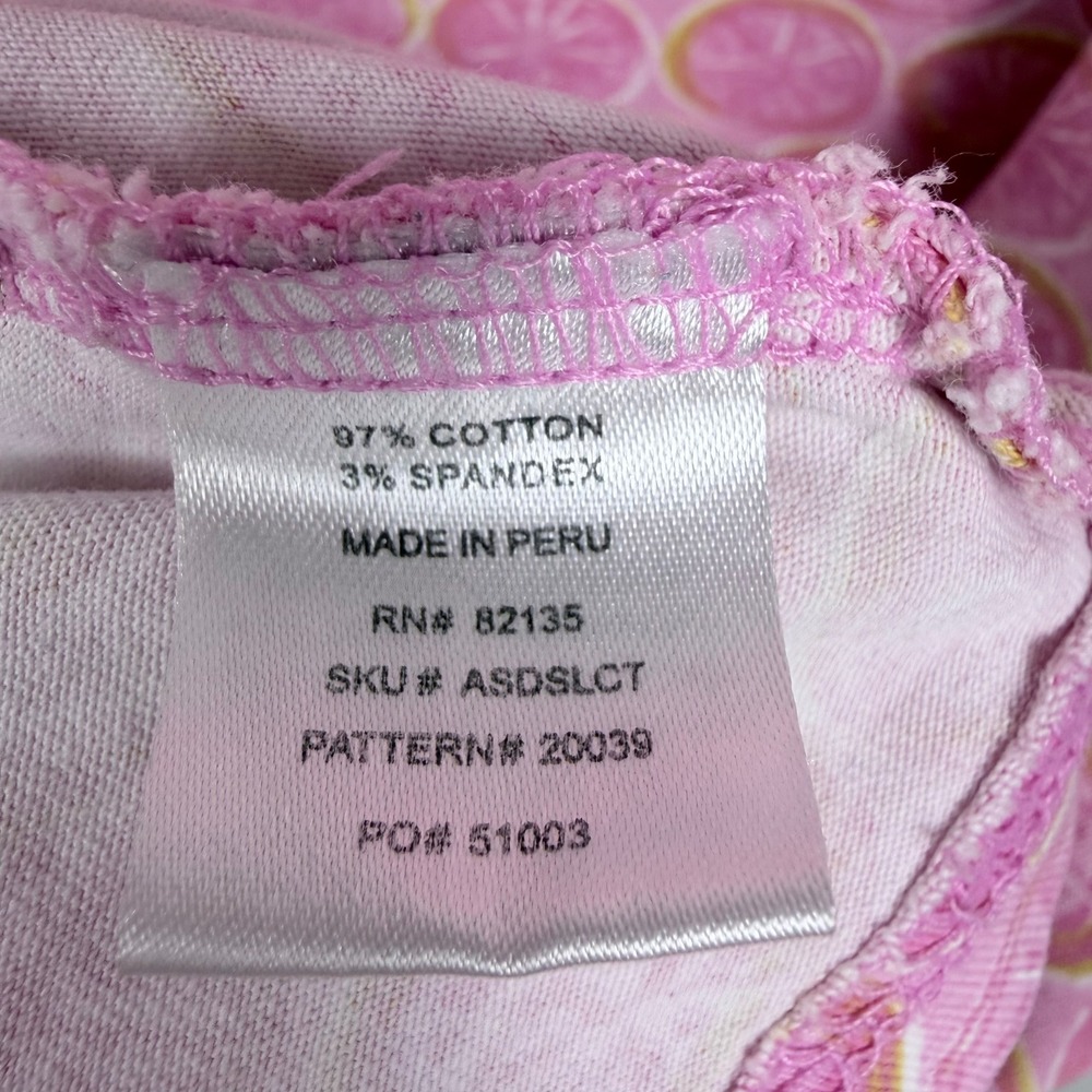 Coastal Fresh Produce Pink Citrus Fruit Print Wrap Dress XL Sleeveless  *Flawed - Picture 5 of 12